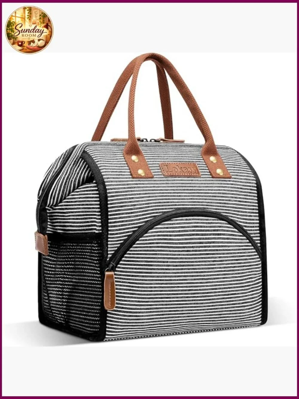 Insulated Lunch Bag Tote Large Capacity Thermal Canvas Cooler